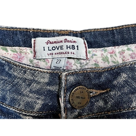 I Love H81 Acid Wash Jean Shorts 27 - Picture 3 of 4